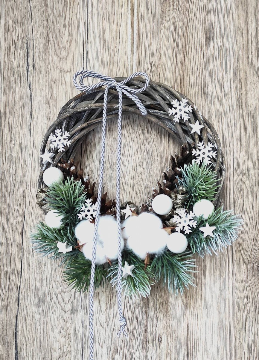 Věnec vánoční s bavlníkem