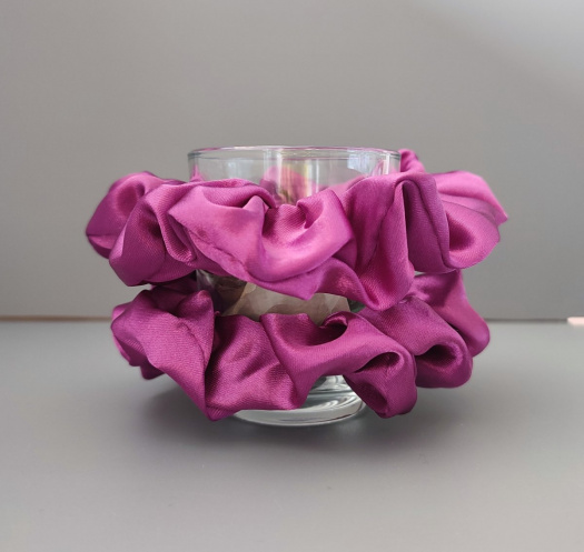 Scrunchie - gumička do vlasů - fuchsiová 2 ks