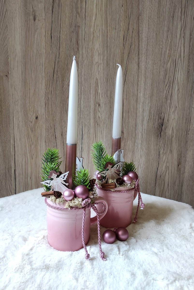 Vánoční hrníček do růžové