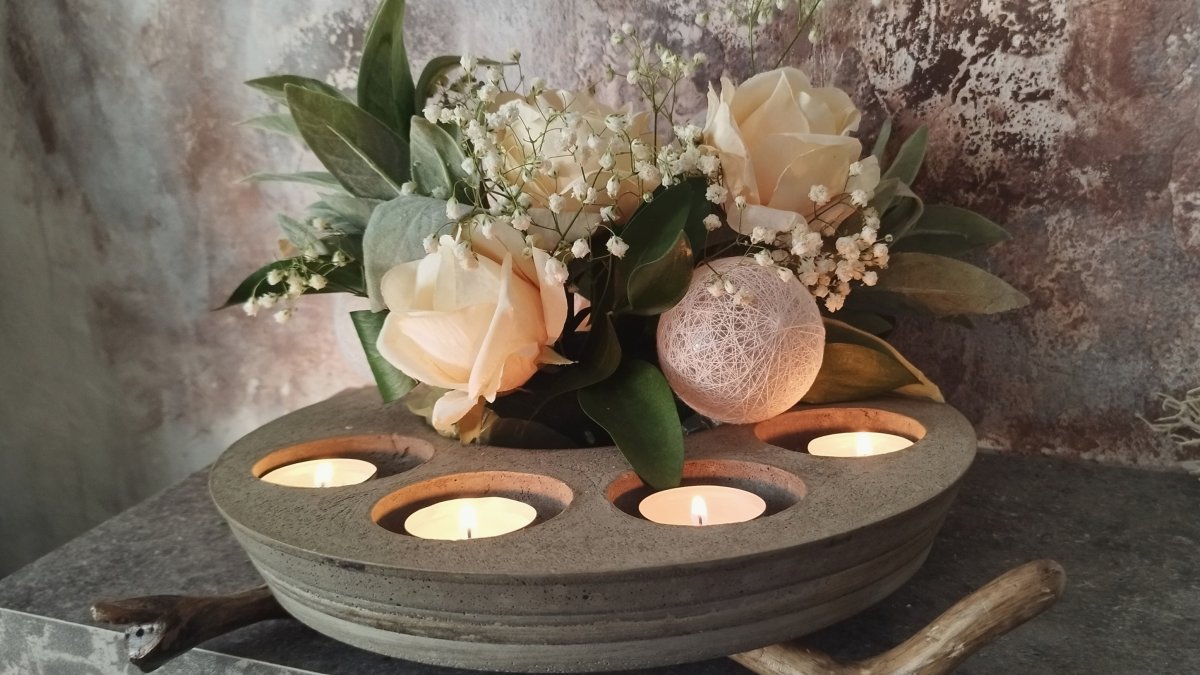 Betonový minimalist.svícen "Přírodní betonu"