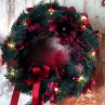 Adventní věnec-bordó "Závěsný-svítící"