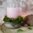 Beton-mech-svícen "Rusti-svíčka-růžová"