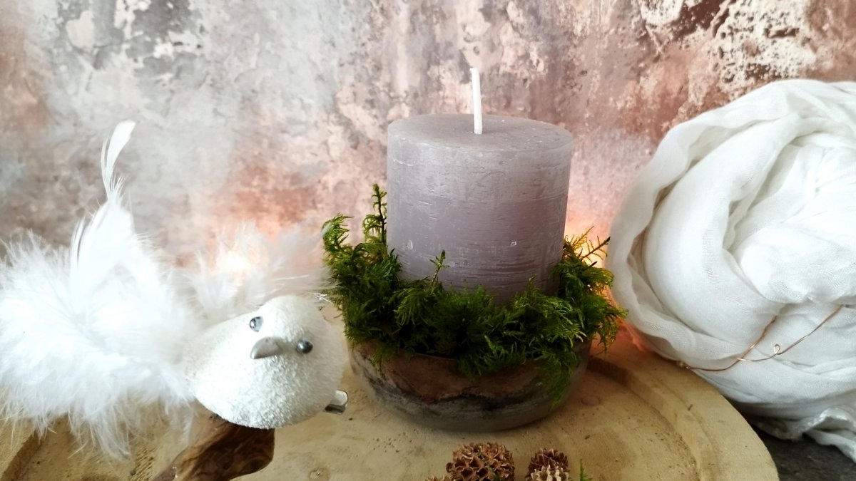 Beton-mech-svícen "Rusti-svíčka-šedá"