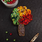 Korálková brož stromeček praní