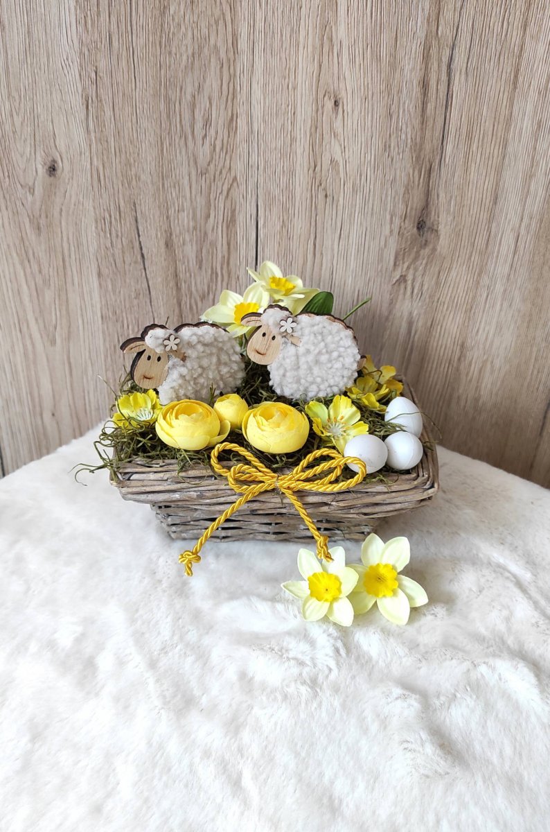 Velikonoční košík s ovečkami