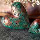 Betonové srdíčko-text "Zelená+ohnivá"