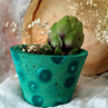Veselý betonový květináč " Emerald Green"