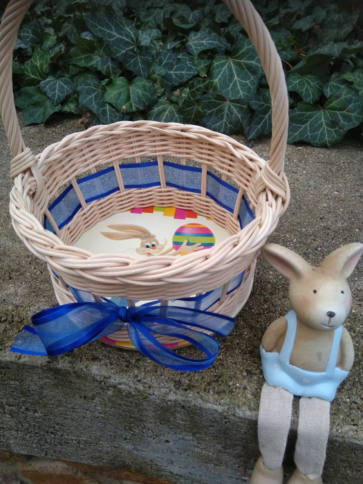 Košíček na 10 vajíček - modrý zajíček 