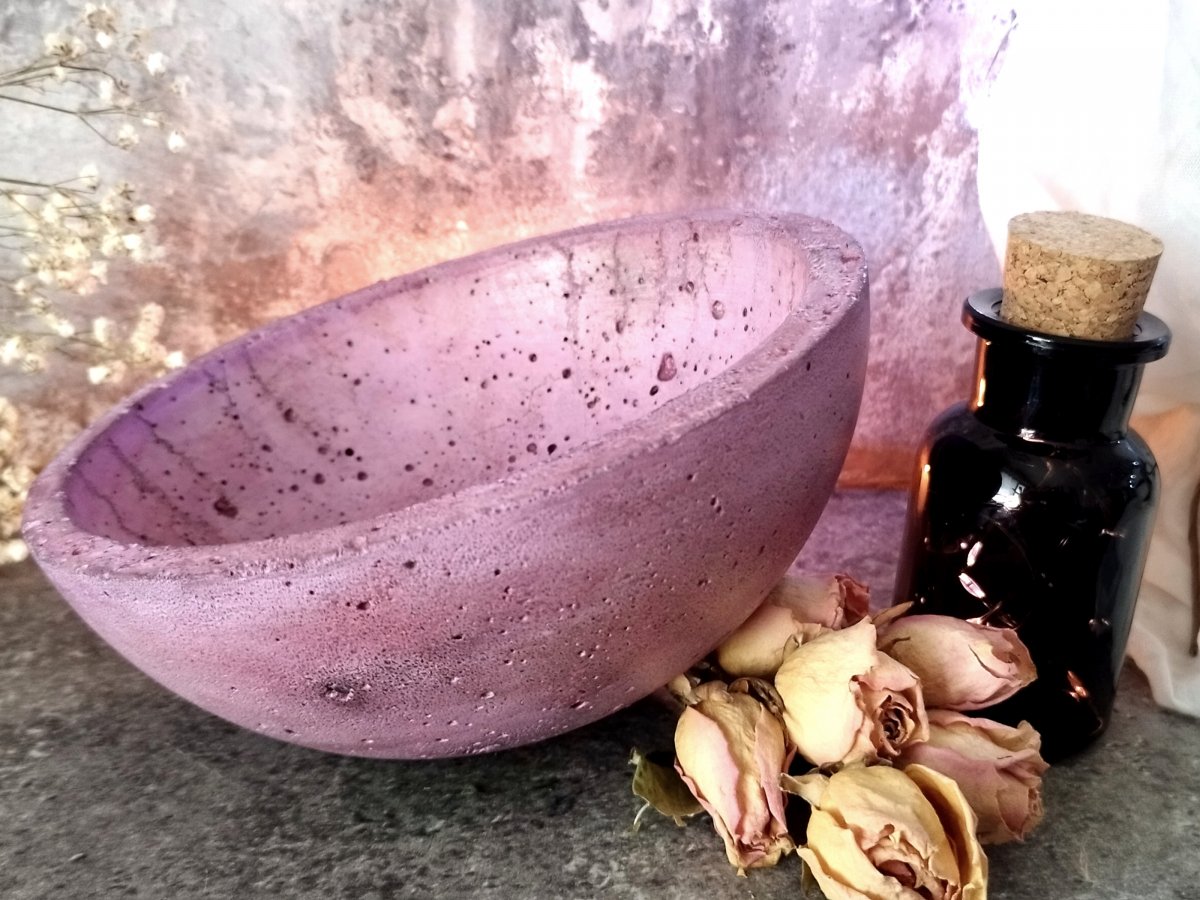 Beton-miska-hladká " Old pink"