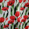 Úpletové šaty retro tulipány na bílé