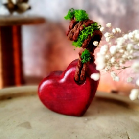 Srdce dekorace "Beton-lano-mech"