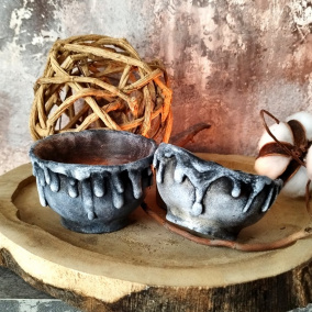 Sada svícnů-beton "Stékaný okraj"