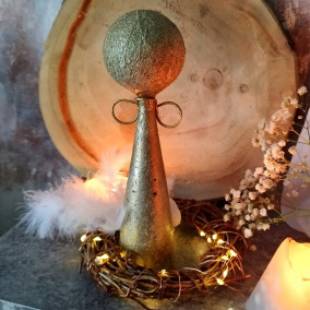 Anděl - beton " Kovová-zlatá "