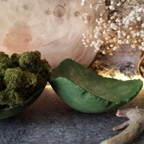 Mechové-betonové misky "1+1 olivové"