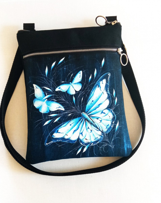 crossbody kabelka s kapsou-MODRÁSCI