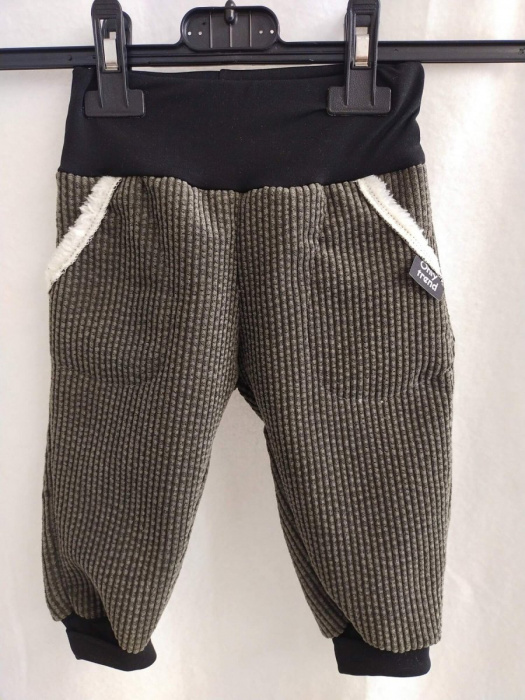 Dětské manšestráky khaki