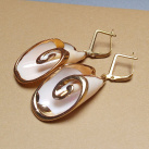 Vzácné mušle z Filipín, náušnice na pozlacené chirurgické oceli