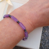 Ametyst a hematit náramek shamballa zapínání, unisex šperk