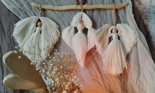 Macramé závěs " Andělé "