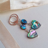 Abalone paua perleť s říčními perlami náušnice na chirurgické oceli