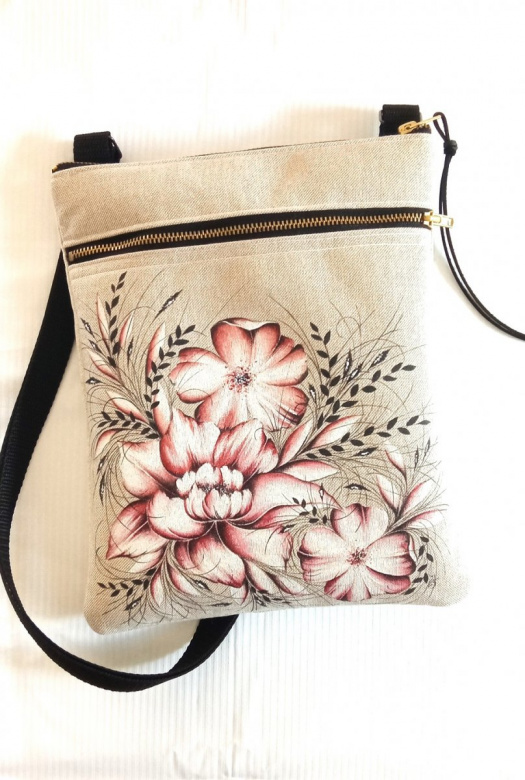 crossbody s kapsou-KAKAOVÉ KVĚTY