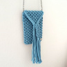 Macrame kabelka na mobil holubí šeď