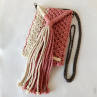 Macrame kabelka na mobil béžovo pudrová