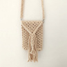 Macrame kabelka na mobil béžová