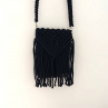 Macrame kabelka na mobil černá