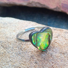 Prstýnek z ABALONE SHELL paua mušle, postříbřený