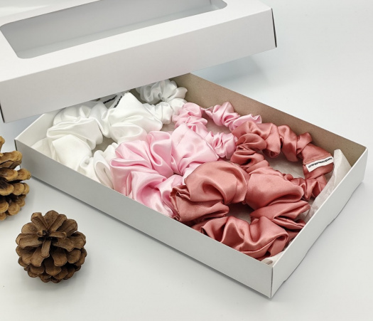 Dárková sada růžová - 6 scrunchies