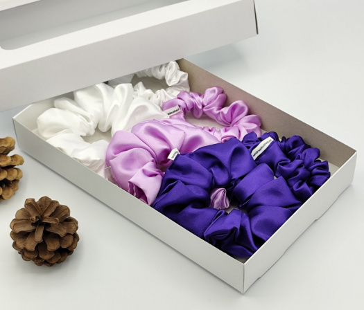 Dárková sada fialová - 6 scrunchies