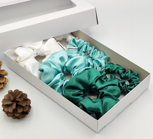 Dárková sada zelená - 6 scrunchies