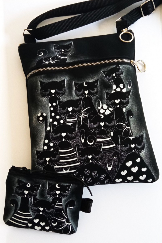 crossbody kabelka +kapsička-KOČIČKY