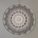 Mandala Béžově šedá hvězda - průměr 45 cm