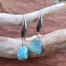 Larimar kámen delfínů náušnice na chirurgické oceli