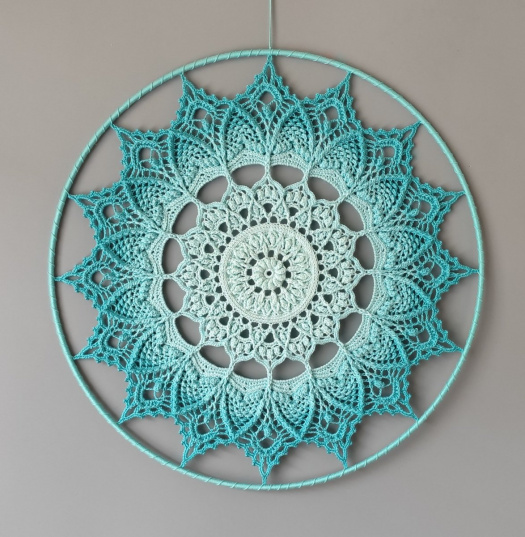 Mandala Tyrkysová hvězda - průměr 45 cm
