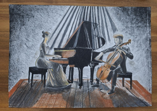 Hudba na klavír a cello