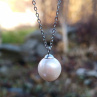 Náhrdelník s 13 mm jihomořskou perlou na řetízku z chirurgické oceli