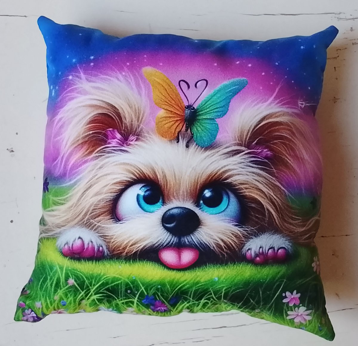 Polštářek pejsek a motýl 