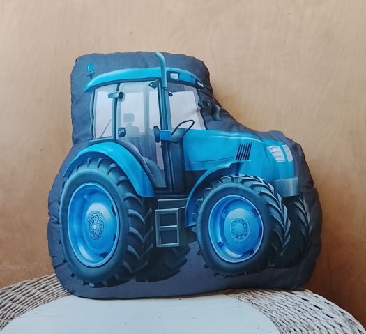 Polštářek modrý traktor 