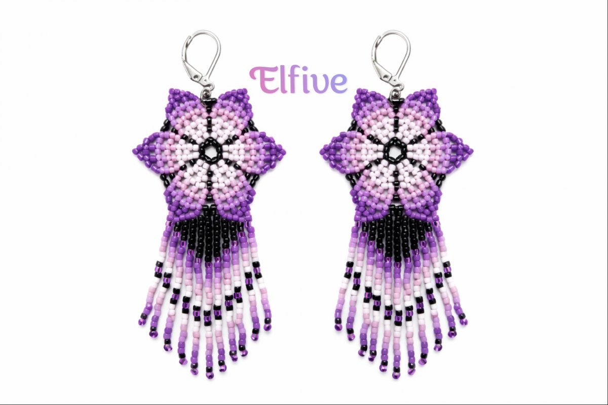 Náušnice "fialový květ"