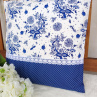 Povlak na polštář 40 x 40 cm – Modrý český cibulák s krajkou | Ruční výroba z bavlny