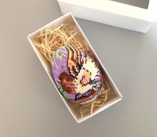 Velké velikonoční vajíčko z korálků - v krabičce