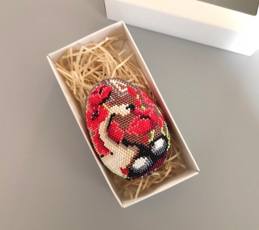 Velké velikonoční vajíčko z korálků - v krabičce