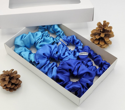 Dárková sada modrá II. - 6 scrunchies