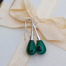 Hluboká zeleň přírody: Náušnice s malachitem, č.82