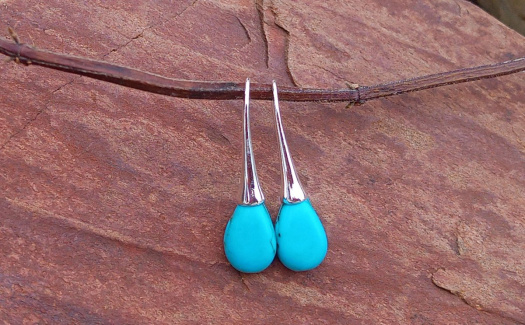 Elegance v barvě moře - náušnice s tyrkenitem, č.141