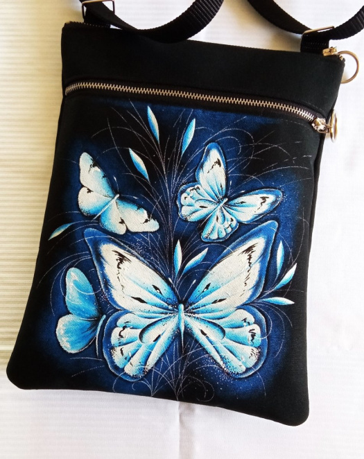 crossbody kabelka s kapsou-MODRÁSCI