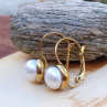 Zářivý luxus: Pozlacené náušnice s jihomořskými perlami, kód 95